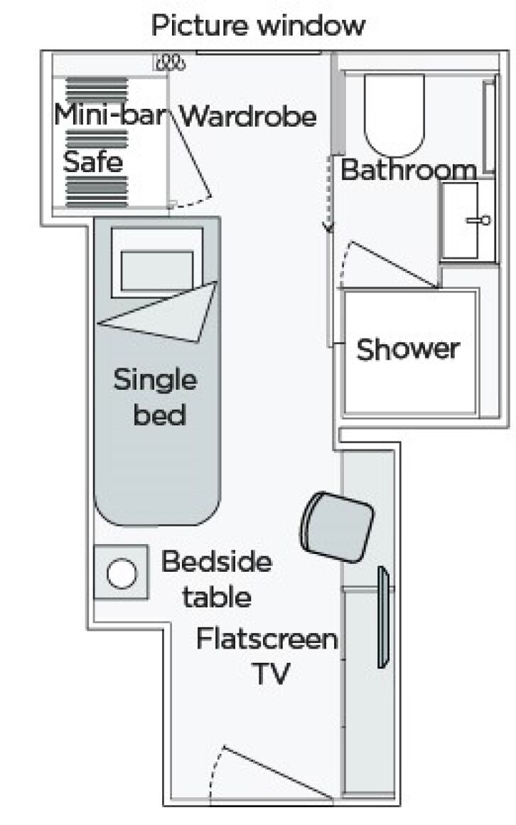Emerald Single Stateroom floor plan on Emerald Astra